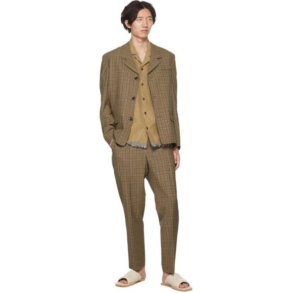 Nanushka Check Trousers Size 46 US 30 S Mens Beige $645 - Picture 3 of 14